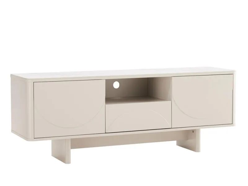 Meuble TV SAVOY 150 cm plateau céramique marbre blanc | Adeniahome