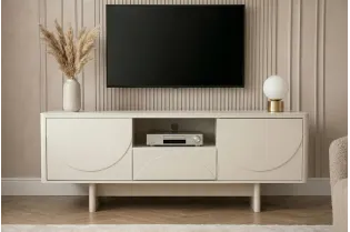Meuble TV SAVOY 150 cm plateau céramique marbre blanc | Adeniahome 2