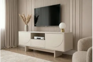 Meuble TV SAVOY 150 cm plateau céramique marbre blanc | Adeniahome