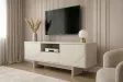 Meuble TV SAVOY 150 cm plateau céramique marbre blanc | Adeniahome