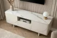 Meuble TV SAVOY 150 cm plateau céramique marbre blanc | Adeniahome