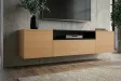 Meuble TV suspendu LOFT 160 cm chêne naturel noir | Adeniahome