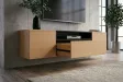 Meuble TV suspendu LOFT 160 cm chêne naturel noir | Adeniahome
