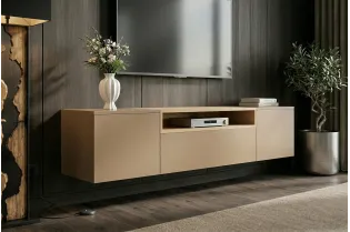 Meuble TV suspendu LOFT 160 cm chêne naturel greige | Adeniahome