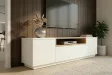 Meuble TV LOFT 160 cm sur piètement blanc chêne | Adeniahome