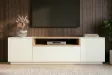 Meuble TV LOFT 160 cm sur piètement blanc chêne | Adeniahome