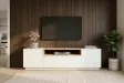 Meuble TV LOFT 160 cm sur piètement blanc chêne | Adeniahome