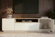 Meuble TV LOFT 160 cm sur piètement blanc chêne | Adeniahome