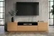 Meuble TV LOFT 160 cm chêne plaqué naturel noir — Adeniahome
