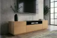 Meuble TV LOFT 160 cm chêne plaqué naturel noir — Adeniahome