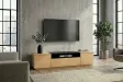 Meuble TV LOFT 160 cm chêne plaqué naturel noir — Adeniahome