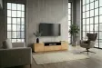 Meuble TV LOFT 160 cm chêne plaqué naturel noir — Adeniahome