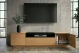 Meuble TV LOFT 160 cm chêne plaqué naturel noir — Adeniahome
