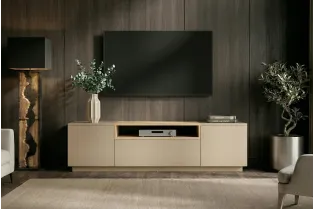 Meuble TV LOFT 160 cm chêne plaqué naturel greige — Adeniahome 2
