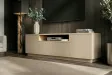Meuble TV LOFT 160 cm chêne plaqué naturel greige — Adeniahome
