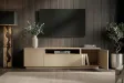 Meuble TV LOFT 160 cm chêne plaqué naturel greige — Adeniahome