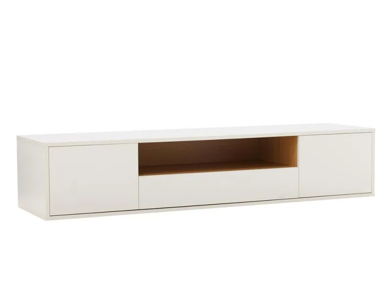 Meuble TV suspendu LOFT 150 cm chêne blanc naturel — Adeniahome