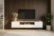 Meuble TV suspendu LOFT 150 cm chêne blanc naturel — Adeniahome