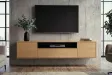Meuble TV suspendu LOFT 150 cm chêne naturel noir — Adeniahome