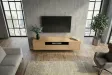 Meuble TV suspendu LOFT 150 cm chêne naturel noir — Adeniahome