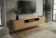 Meuble TV suspendu LOFT 150 cm chêne naturel noir — Adeniahome