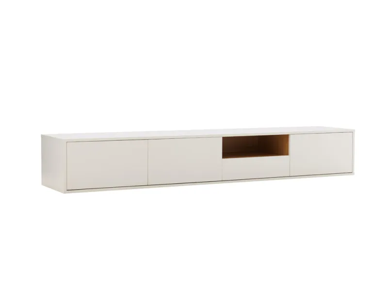 Meuble TV suspendu LOFT 200 cm chêne blanc naturel — Adeniahome