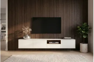 Meuble TV suspendu LOFT 200 cm chêne blanc naturel — Adeniahome 2