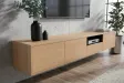 Meuble TV suspendu chêne naturel et noir 200 cm — Série Loft