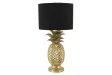 Lampe à poser Ananas dorée abat-jour noir 47 cm — Artisanale