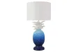 Lampe à poser Ananas bleu et blanc 47 cm — Fabrication artisanale