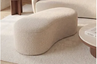 Banc coffre bouclé champagne 120 cm capitonné — Série Elemental