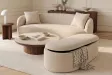 Banc coffre bouclé champagne 120 cm capitonné — Série Elemental