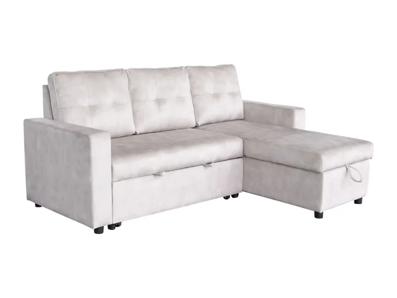 Canapé d'angle convertible APARTMENT 205 cm velours champagne