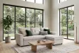 Canapé d'angle convertible APARTMENT 205 cm velours champagne