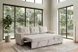 Canapé d'angle convertible APARTMENT 205 cm velours champagne