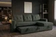 Canapé d'angle convertible APARTMENT 205 cm velours côtelé vert