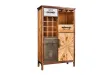 Meuble bar ATELIER 120 cm bois de pin vintage brun — 12 bouteilles
