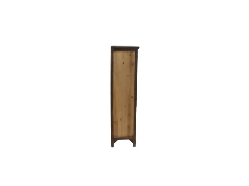 Meuble bar ATELIER 120 cm bois de pin vintage brun — 12 bouteilles