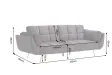 Canapé convertible Boutique 215 cm velours gris — Adeniahome