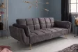 Canapé convertible Boutique 215 cm velours gris — Adeniahome