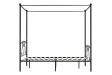 Lit deux places en métal avec baldaquin de 160 x 200 cm en métal coloris noir avec voilage blanc inclus