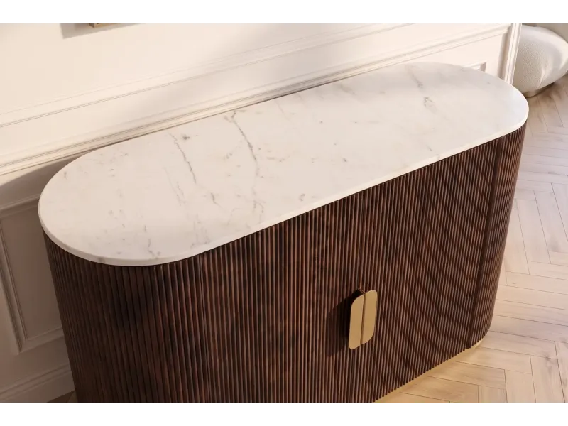 Buffet GATSBY 170 cm marbre blanc | Buffet moderne Art déco – Adenia Home