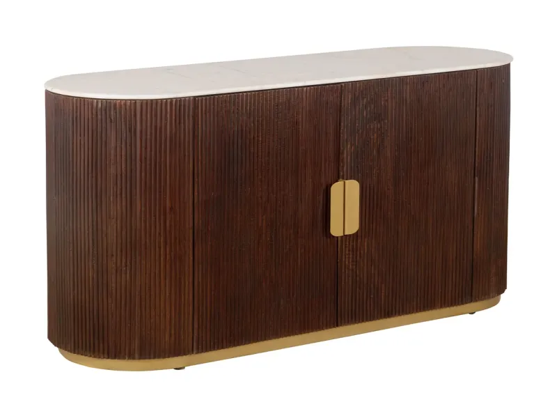 Buffet GATSBY 170 cm marbre blanc | Buffet moderne Art déco – Adenia Home