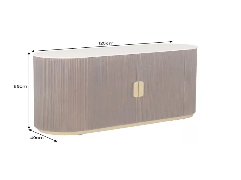 Buffet GATSBY 170 cm marbre blanc | Buffet moderne Art déco – Adenia Home