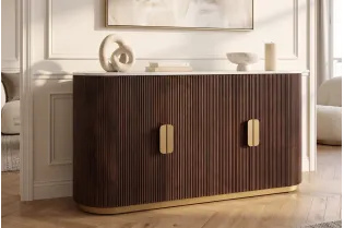 Buffet GATSBY 170 cm marbre blanc | Buffet moderne Art déco – Adenia Home