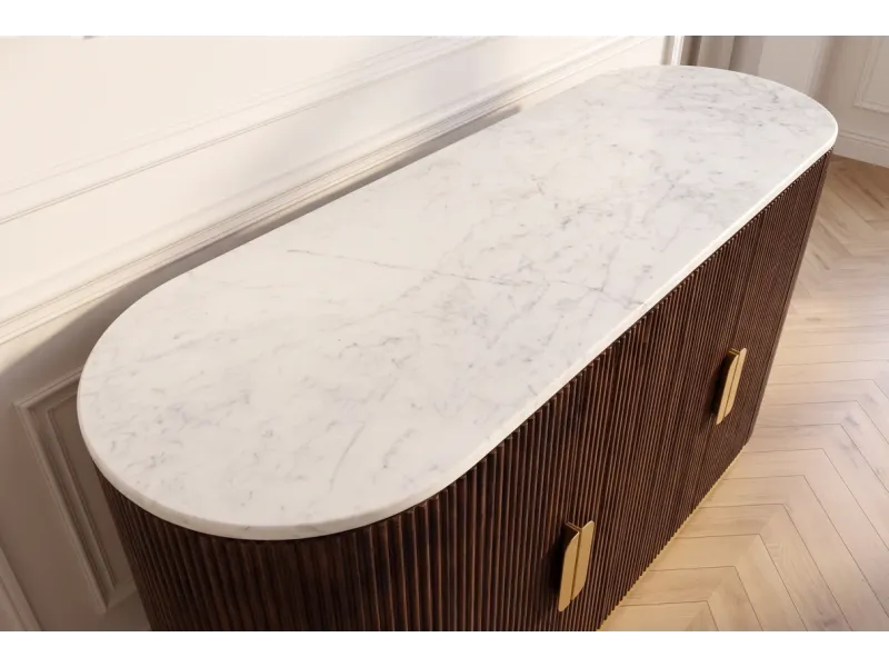 Buffet GATSBY 170 cm marbre blanc | Buffet moderne Art déco – Adenia Home