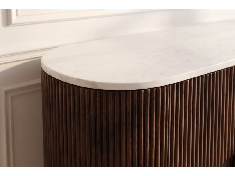 Buffet GATSBY 170 cm marbre blanc | Buffet moderne Art déco – Adenia Home
