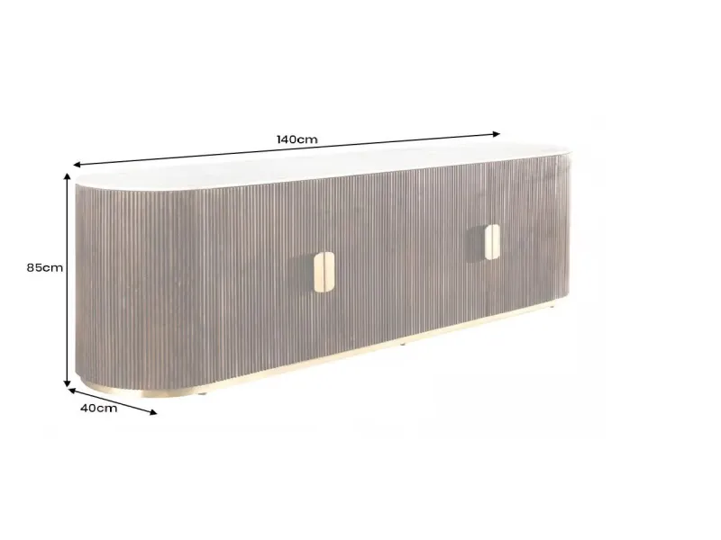 Buffet GATSBY 170 cm marbre blanc | Buffet moderne Art déco – Adenia Home