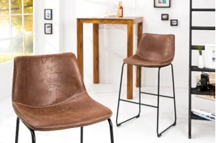 2 tabourets de bar design coloris brun 2