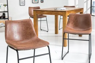 2 tabourets de bar design coloris brun
